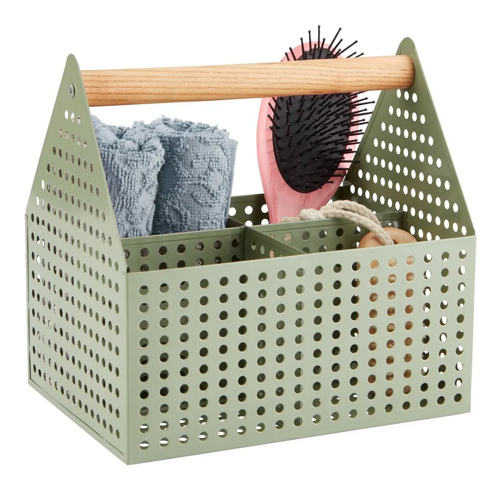 Panier de rangement en tôle perforée à 4 compartiments pour salle de bain Panier de rangement en métal à bon prix pour l'organisation