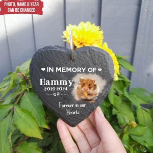 Cadeau personnalisé pour le jardin : Hamster Souvenir Personnalisé – Nos Cœurs pour Toujours – Cadeau <span class=keywords><strong>d</strong></span>'extérieur pour les proches, pour la perte <span class=keywords><strong>d</strong></span>'un animal de compagnie - Product Image 5