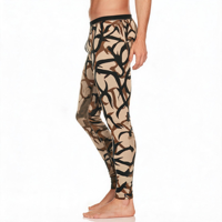 Pantalon de base thermique en jersey tricoté respirant à séchage rapide en laine mérinos teinte en fil écologique pour homme, manches longues, hiver
