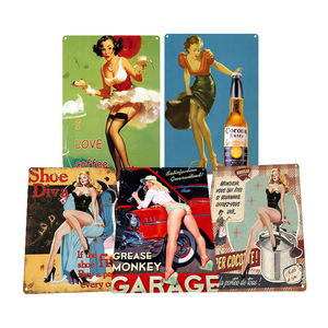 זרוק משלוח מתכת סימן בציר מותאם אישית מתכת צלחת קיר תפאורה פח בית בר מועדון קפה vintage pin up מתכת פוסטר - Product Image 2