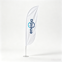 Drapeau publicitaire portable en polyester imprimé numériquement double face, avec kit de plumes en fibre de verre, pour événements et promotions