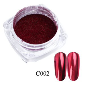 Red <span class=keywords><strong>Chrome</strong></span> Nail Powder Y2K kim loại hiệu ứng gương sắc tố tốt cọ xát móng tay long lanh mảnh bụi trang trí Giáng sinh Làm Móng Tay - Product Image 3
