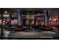 Conception de restaurant industriel, aménagement moderne, concept d'intérieur de bar et de restaurant, ensemble de meubles personnalisés pour café-restaurant