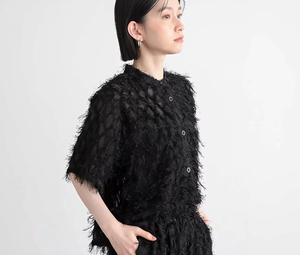 Blus Wanita Putih Berumbai Setengah Kancing Lengan Pendek Longgar Bertekstur Atasan Tunik Kasual Musim Panas Pakaian Sehari-hari Kemeja Wanita - Product Image 5