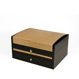 Luxury Wooden Drawer Jewelry Box Crocodile Skin Jewelry Box Organizer Wedding high end Jewelry Storage Box