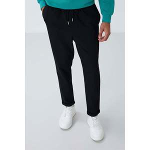 Pantalon de survêtement pour homme noir texturé coupe standard - 82154 - Noir - Product Image 4