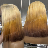 Wig Bob Pendek Lurus Transparan HD 5x5 Warna Kustom Grosir, Wig Lace HD Tanpa Lem dengan Kepadatan 250 untuk Wanita Kulit Hitam