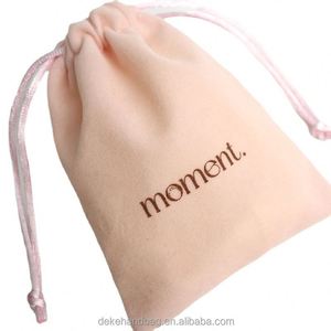 Pochettes cadeaux en suède rose avec logo imprimé sur mesure, sacs à cordon anti-poussière - Product Image 6