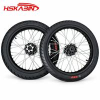 Pneus Supermoto HSKABIN noirs CST 17 pouces pour moto électrique Surron Light Bee 70/90-17 80/90-17 Roues de performance pour la route