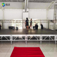Scène pliable en aluminium avec design modulaire, système de treillis à hauteur réglable pour événements en plein air, mariages, concerts