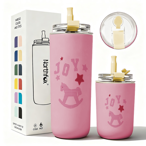 16oz Double Wall Vacuum Insulated Stainless Steel Straight <strong>Cup</strong> for Cute Design BPA Free Leak-Proof 6-12hr Thermal - Product Image 1