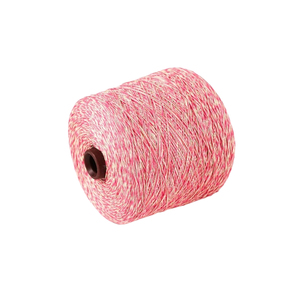 Fil à tricoter en acrylique mélangé 100% acrylique, prix de gros, anti-boulochage, filé à anneaux, mélange rose et blanc, coton laitier - Product Image 1