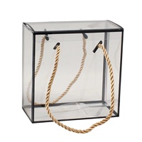 Boîte d'Emballage Bonbons et Cadeaux de Mariage en PVC PET Transparent avec Poignée, Marquage Doré, Expédition Rapide