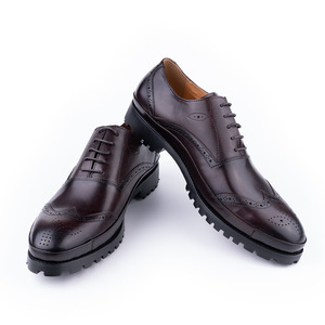 Zapatos de Vestir de Cuero VALENTINA de Lujo para Hombre, Hechos a Mano, con Cordones, Punta Cuadrada, Transpirables, Antideslizantes, con Diseño de Parches, Ligeros y Elegantes - Product Image 4