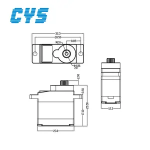 CYS-S8221 סגסוגת התיכון מקרה 1.5kg דוכן מומנט דיגיטלי Ti הילוך ברזל Core סרוו עבור 450 מסוק