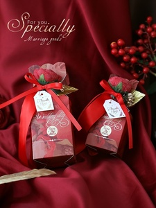 Boîte de rangement pour aliments, sac à bonbons, cookies et chocolat, coffret de cadeaux, nouveau design, coffret de mariage, avec ruban, 10 pièces - Product Image 5