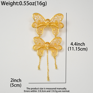 Zeadear Classic Women Wedding Decoration Animal Corsage <b>Pins</b> <b>Butterfly</b> Chain Tassel Dangle Brooch for Party Gift - Product Image 6