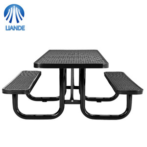 OEM Modern çok fonksiyonlu 96 "ADA dikdörtgen çiftlik evi ve otel kullanımı iki banklı açık Metal masa - Product Image 3