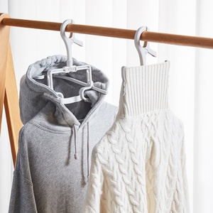 Foldable Modern Plastic Hanger for Hoodie Turtleneck Sweater Windproof <b>Clothes</b> <b>Rack</b> for Dormitory Balcony Wardrobes - Product Image 1
