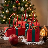 Boîte à fruits en papier de luxe RTS pour Noël, boîte cadeau rectangulaire portable avec ruban, logo personnalisable, fabriquée à partir de matériaux recyclés