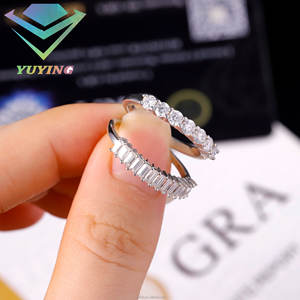 خاتم زفاف ماسي مويسانيتي من الذهب عيار 18 قيراط خاتم خاتم خاتم الخطوبة VVS المويسانيتي - Product Image 6