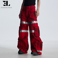 Pantalon cargo de pompier LARSUR, fabriqué sur mesure, effet usé, lavage délavé, bandes réfléchissantes, panneaux, détachable, jean de travail pour pompiers