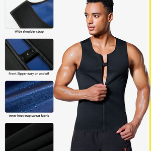 Nouvel Arrivage Débardeur de Compression Amincissant et Brûle-Graisse pour <span class=keywords><strong>Homme</strong></span>, à Fermeture Éclair, Effet Sauna, pour le Sport et le Remodelage Corporel - Product Image 2
