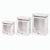 Boîte à gâteau transparente à fenêtre, simple, double ou multi-étages, 6, 8, 10, 12 pouces, en carton blanc de qualité alimentaire, logo personnalisé OEM