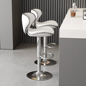 Silla Alta Giratoria Moderna y Minimalista para Bar Comercial, con Superficie de PU y Altura Ajustable - Product Image 6
