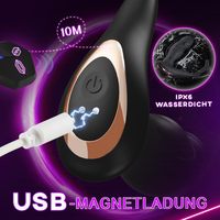 Herren Analvibrator mit Prostata-Stimulation Penisring 9 Vibrationsmodi Rollenstoßfunktion 290g Gewicht Modell BV5380