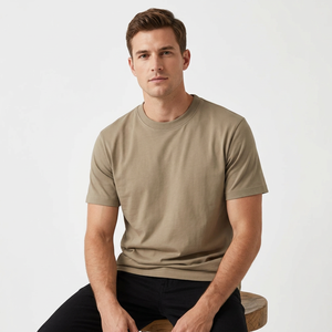 T-shirt pour homme 100% coton, coupe classique, col rond, manches courtes, tricoté, impression photo personnalisée, streetwear - Product Image 3