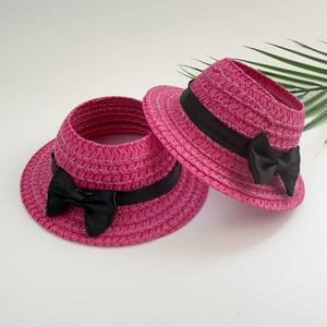 Tùy Chỉnh Màu Hồng Boater Mũ Rơm Ban Nhạc Cho Cô Gái Khuyến Mại Giấy <span class=keywords><strong>Hat</strong></span> Cho Trẻ Em Của Các Hoạt Động Ngoài Trời Câu Cá Du Lịch Giản Dị - Product Image 6