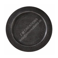 Assiette de service personnalisée en bois de manguier, design moderne, couleur naturelle, biodégradable, écologique, durable, 33 cm, ronde, vaisselle de mariage