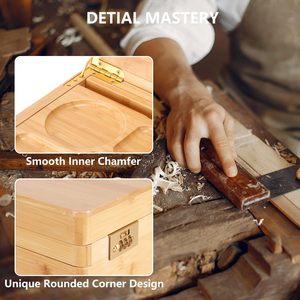 Kit <span class=keywords><strong>de</strong></span> boîte <span class=keywords><strong>de</strong></span> rangement en <span class=keywords><strong>bois</strong></span> et bambou peint sur mesure avec plateau roulant, bocaux en <span class=keywords><strong>verre</strong></span> et accessoires pour fumeurs – Vente en gros OEM - Product Image 5