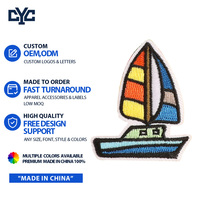 Patchs en tissu brodés personnalisés bateau à voile – Livraison rapide – Patchs décoratifs colorés bateau à voile océanique pour voyage