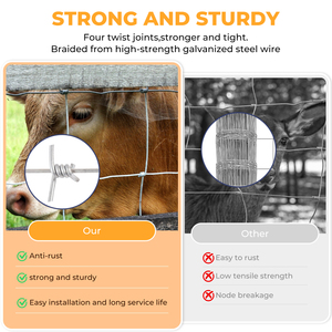 14 UKURAN 6 inci 4 "* 328" harga murah galvanis bidang engsel kambing sapi pagar pertanian penjaga rusa jaring dengan tiang pagar baja - Product Image 6