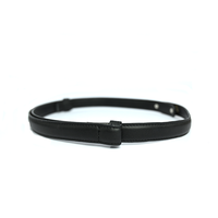Laumocarocn — ceinture professionnelle en cuir véritable pour femmes, découpe fine, boucle argentée, Double D, 25mm de large, pour filles