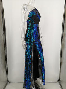 YQY19031 Vestidos de Noche de Lujo con Tirantes de Diamantes Metálicos, Espalda Descubierta, Lentejuelas, Vestido de Fiesta Floral para Mujer, Vestidos Largos de Graduación - Product Image 6