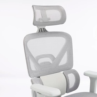 Chaise de bureau ergonomique professionnelle à dossier haut, assise en maille perforée grise, profondeur d'assise réglable, accoudoirs 3D, pour l'approvisionnement en mobilier de bureau