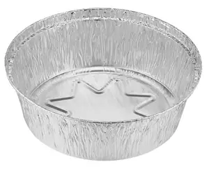 Pot et casseroles ronds en papier d'aluminium profond 1.5L 210diax60mm cuisine utiliser four de cuisson sûr feuille alimentaire conteneur jetable ro210