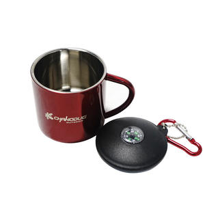 Vente en gros de tasses à café portables pour le camping et les voyages en plein air, avec poignée, en acier inoxydable à double paroi, tasse en métal - Product Image 3
