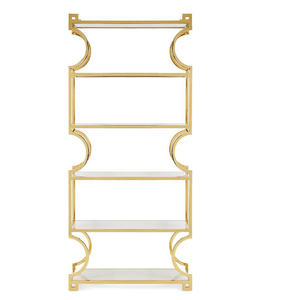 Estantería <span class=keywords><strong>de</strong></span> acero inoxidable y oro <span class=keywords><strong>de</strong></span> seis capas, estante <span class=keywords><strong>de</strong></span> almacenamiento hecho <span class=keywords><strong>de</strong></span> fábrica, para <span class=keywords><strong>sala</strong></span> <span class=keywords><strong>de</strong></span> <span class=keywords><strong>estudio</strong></span> y oficina - Product Image 1