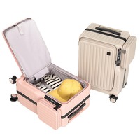 Valise à tirette à ouverture frontale personnalisée en gros Bagage PC léger avec compartiment USB pour ordinateur portable et mot de passe Sac de voyage