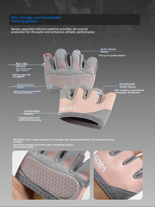 Gants unisexe à cinq doigts en polyester, <span class=keywords><strong>anti</strong></span>-crevasses, pour Pilates, Yoga Aérien, antidérapants, respirants, demi-doigts, vente en gros - Product Image 5