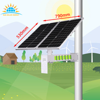 Kit Système Solaire Hors Réseau Extérieur IP66 CCTV 12V 48V 5V DC avec Panneau Solaire Monocristallin 80W et Batterie Lithium LMO 40Ah 444Wh pour
