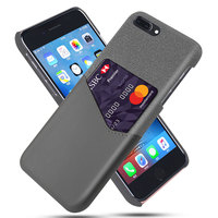 Coque de téléphone PC en cuir PU avec fente pour carte pour iPhone 8 Plus pour iPhone 7 Plus Coque de téléphone 5.5 pouces KSQ