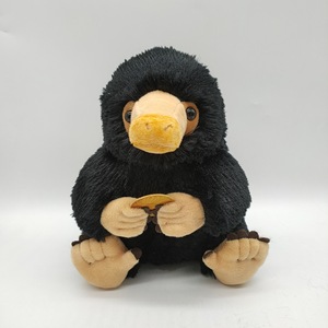 Peluche Mole noire, adorable animal assis, poupée en peluche avec fourrure en velours doux, <span class=keywords><strong>bec</strong></span> orange, mains et pieds stylisés, pour décoration intérieure et cadeau - Product Image 2