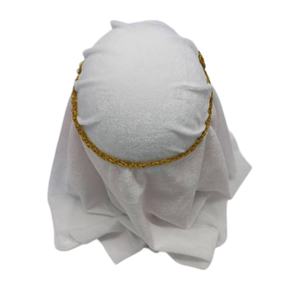 Shemagh Árabe Personalizable al por Mayor con Bordado 3D, Keffiyeh Blanca y Ribete Dorado para Disfraces de Halloween, Fiestas y Viajes - Product Image 3