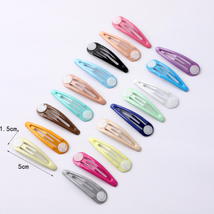 Pince à cheveux en forme de larme 5 cm, mini pince BB en métal coloré, accessoire capillaire pour femme, usage quotidien - Product Image 4