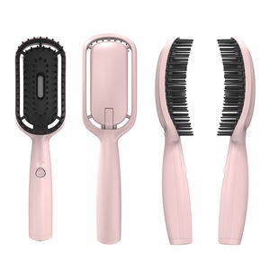 Rechargeable Atomizing Comb Pink Nylon Brush Portable Electric Hair Volumizing Styling Tool - Product Image 3